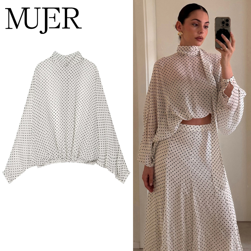 Women'S Formal Wear Blouse - MUJER Polka Dot Blouses Woman Semi