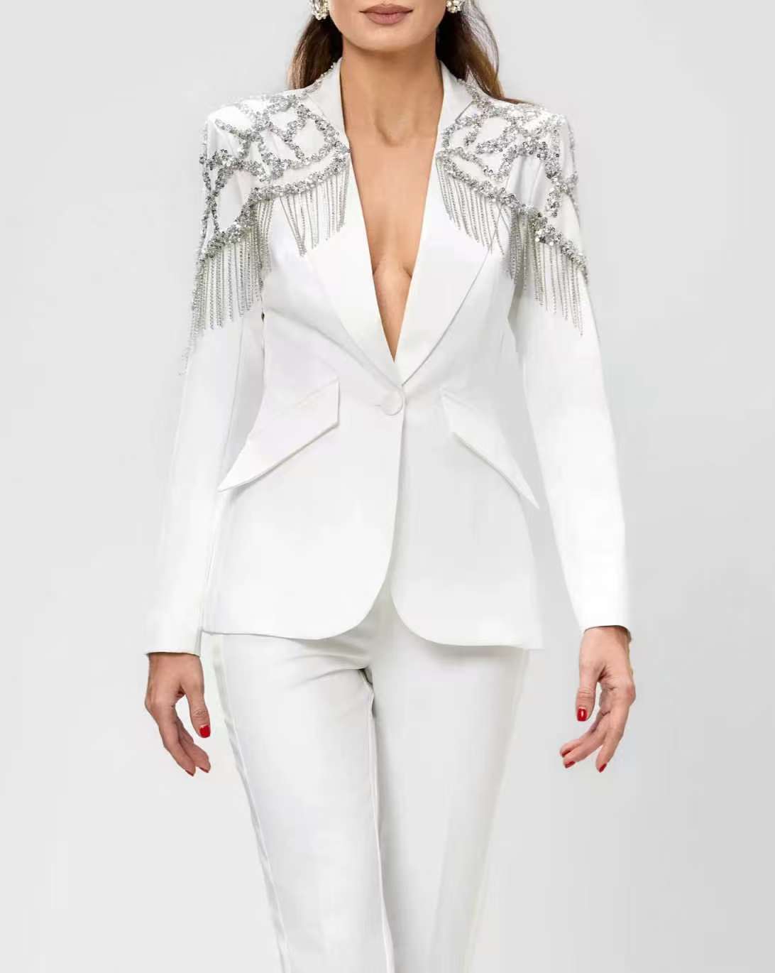 Crystals Beading Women Suit Se - Women'S Formal Wear Tuxedo review and price