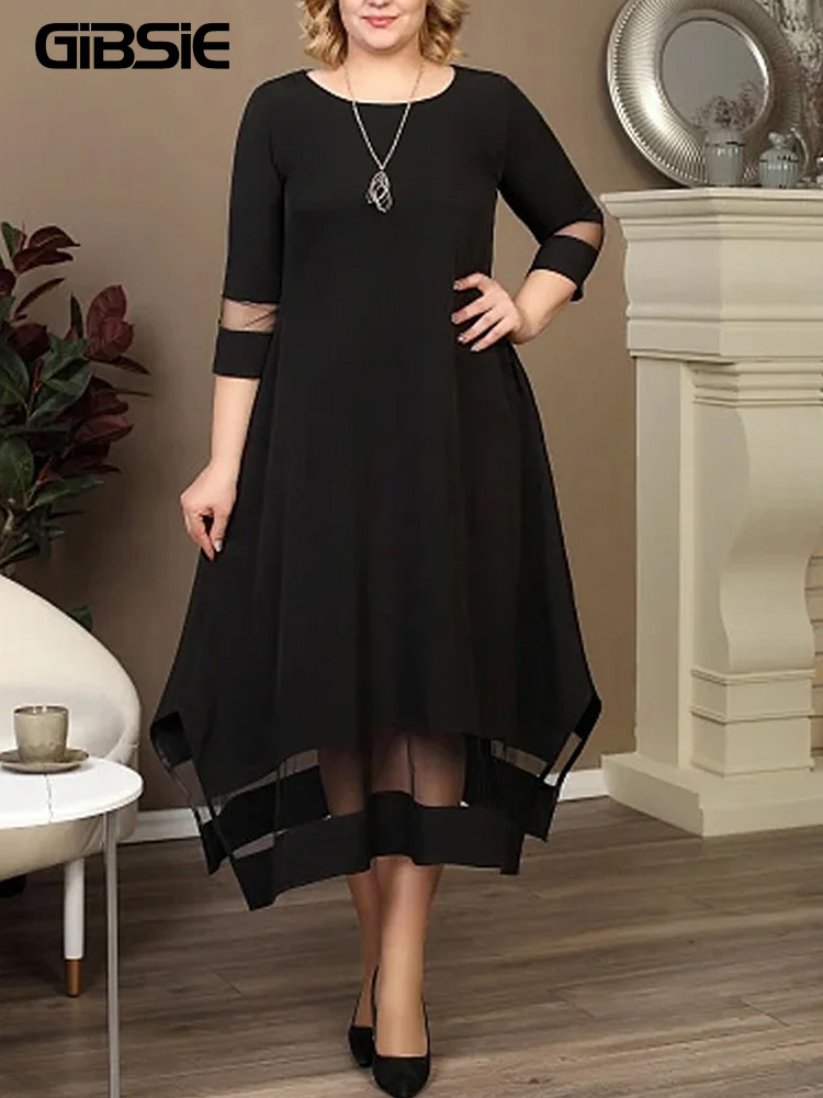 GIBSIE Plus Size Black Contras - Women Formal Office Wear Tops review and price
