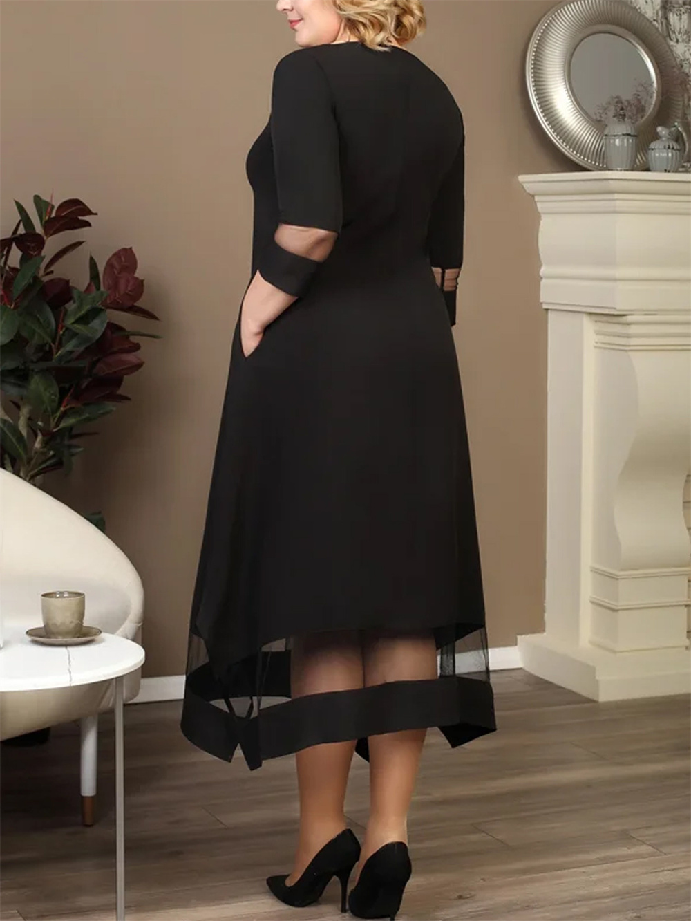 GIBSIE Plus Size Black Contras - Women Formal Office Wear Tops review and price