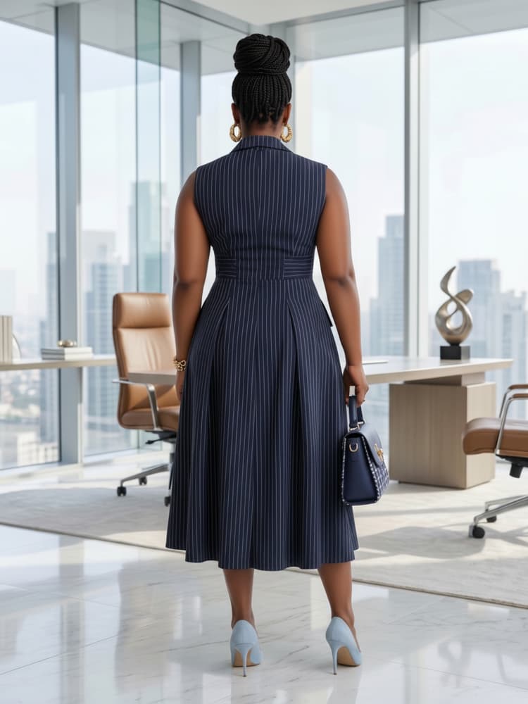 Plus Size Lapel Sleeveless Dou - Women Formal Office Wear Tops review and price