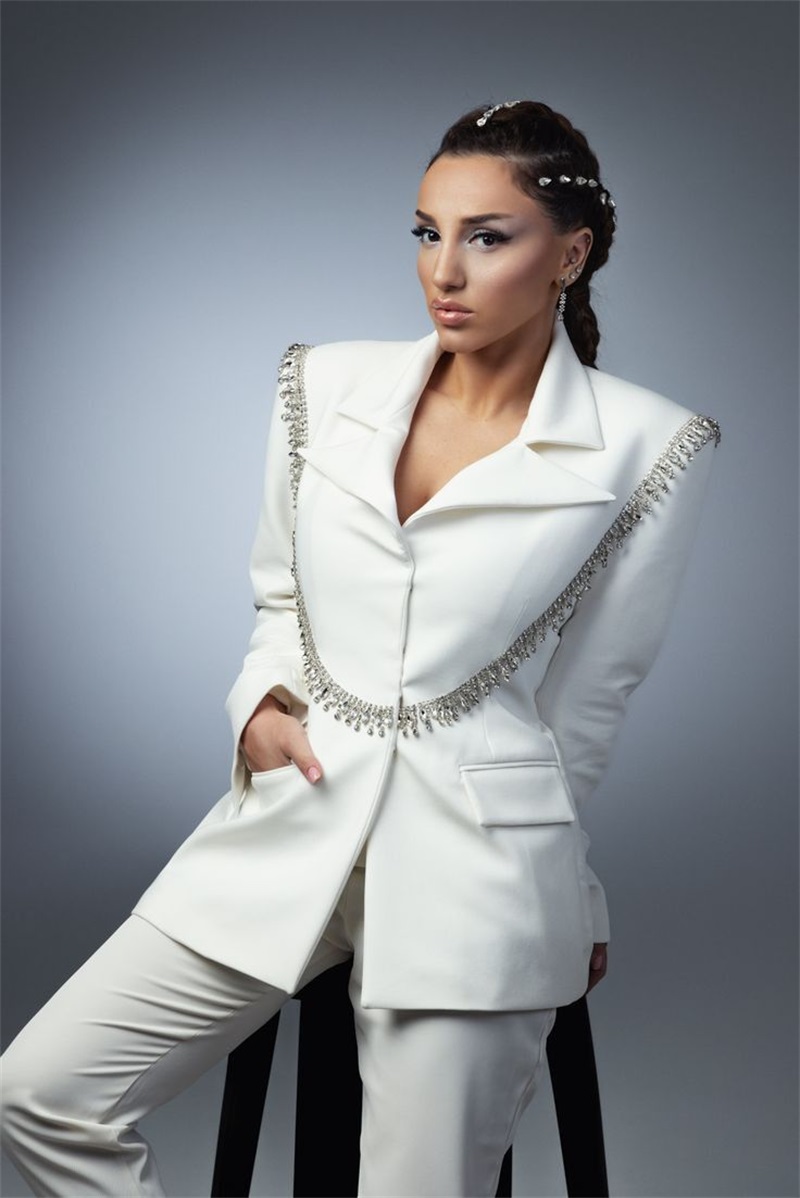 Elegant White Women Suits Set  - Women'S Formal Wear Tuxedo review and price