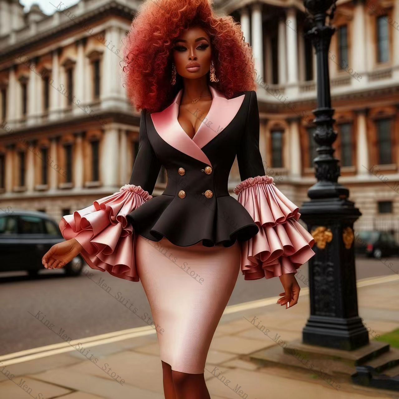Black Pink Women Suit Set 2 Pc - Women'S Formal Wear Tuxedo review and price