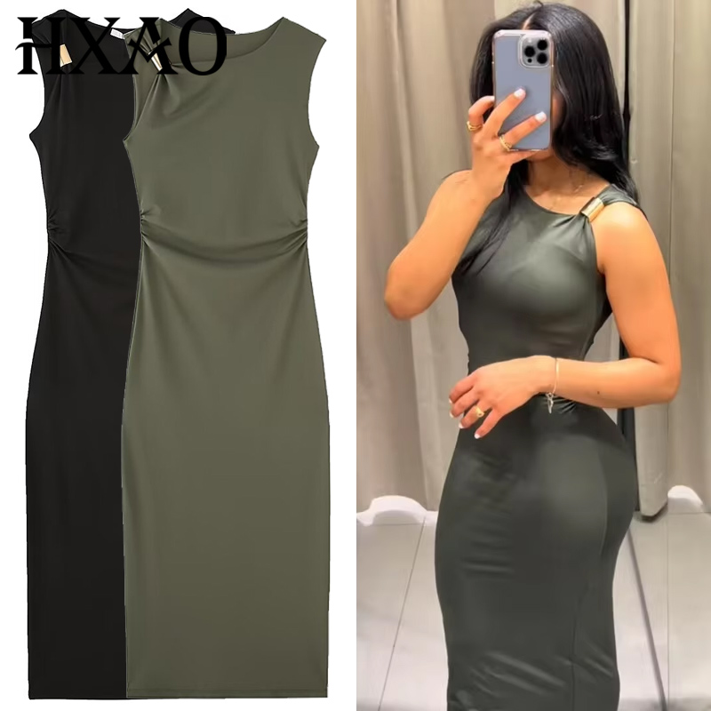 HXAO Womens Ruffled Bodycon Dr - Women'S Green Formal Wear review and price