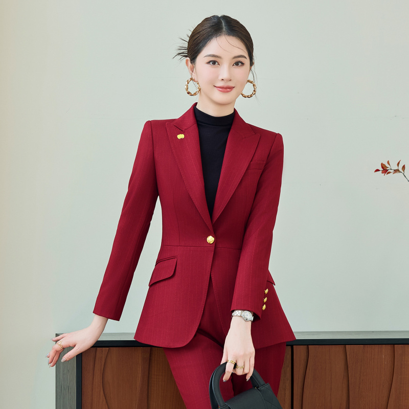Red Suit Set for Women, Autumn - Women Formal Wear Shirt And Pant review and price