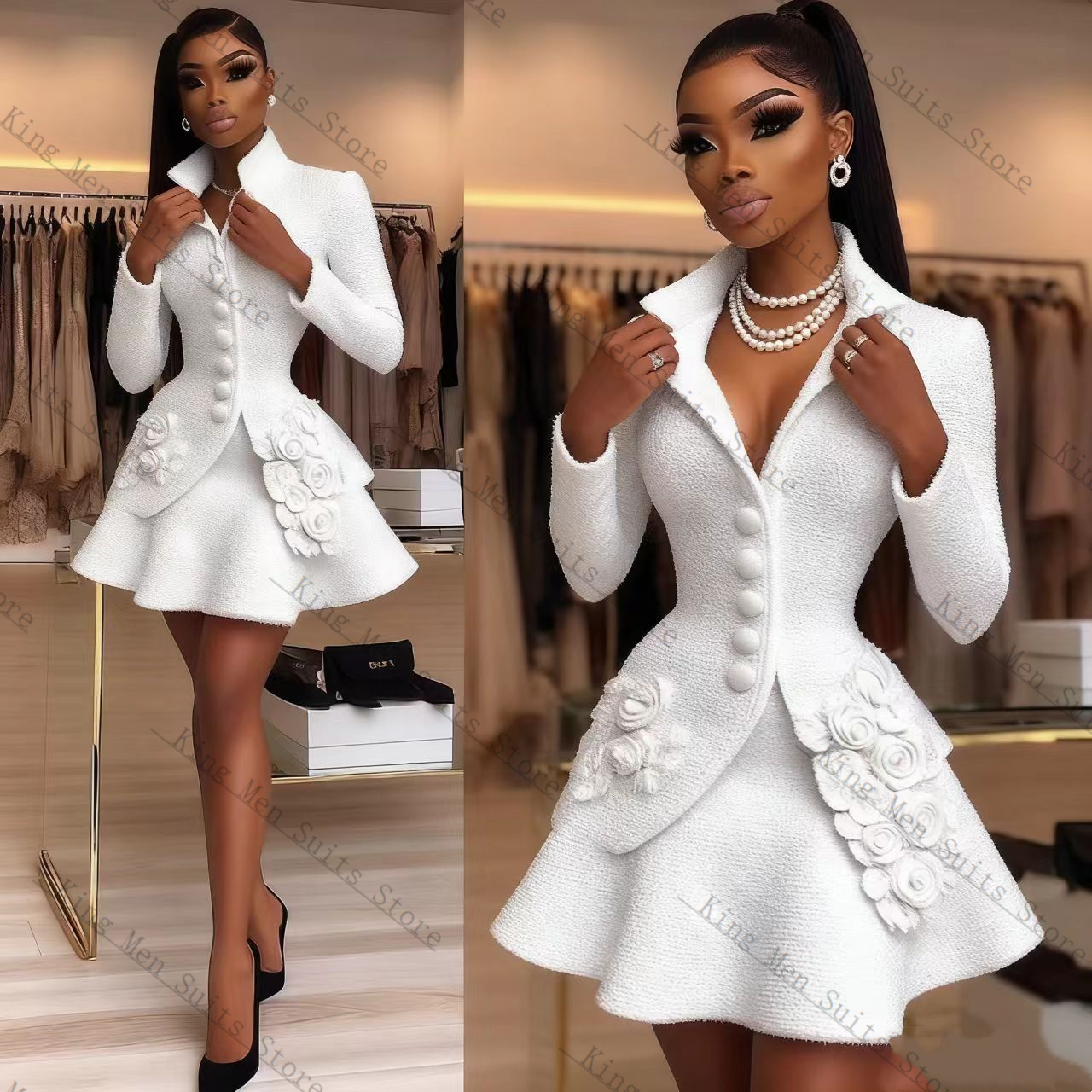 Luxury White Women Suit Set 2  - Women'S Formal Wear Tuxedo review and price