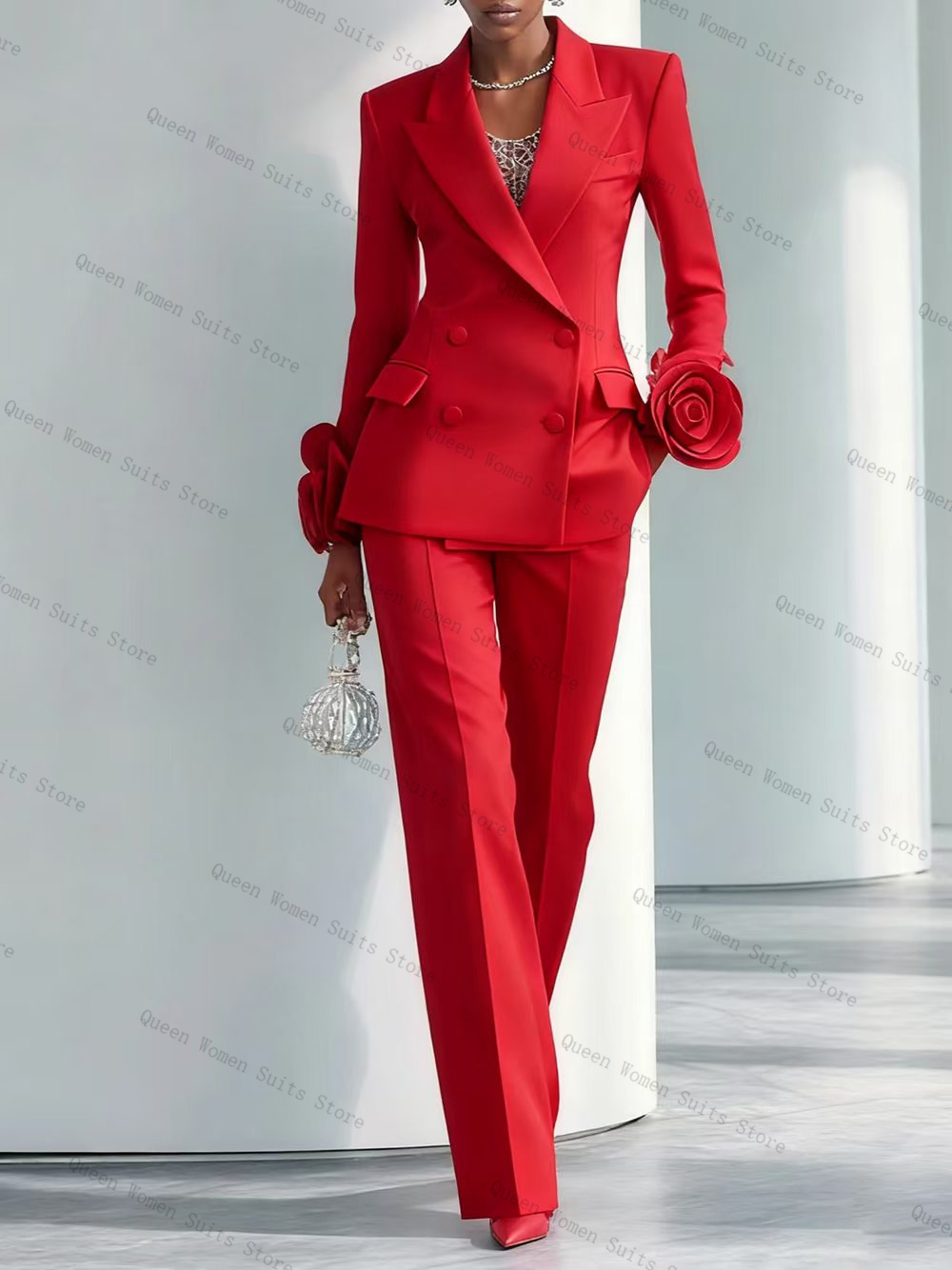 Luxury Red Women Suit Set 2 Pc - Women'S Formal Wear Tuxedo review and price
