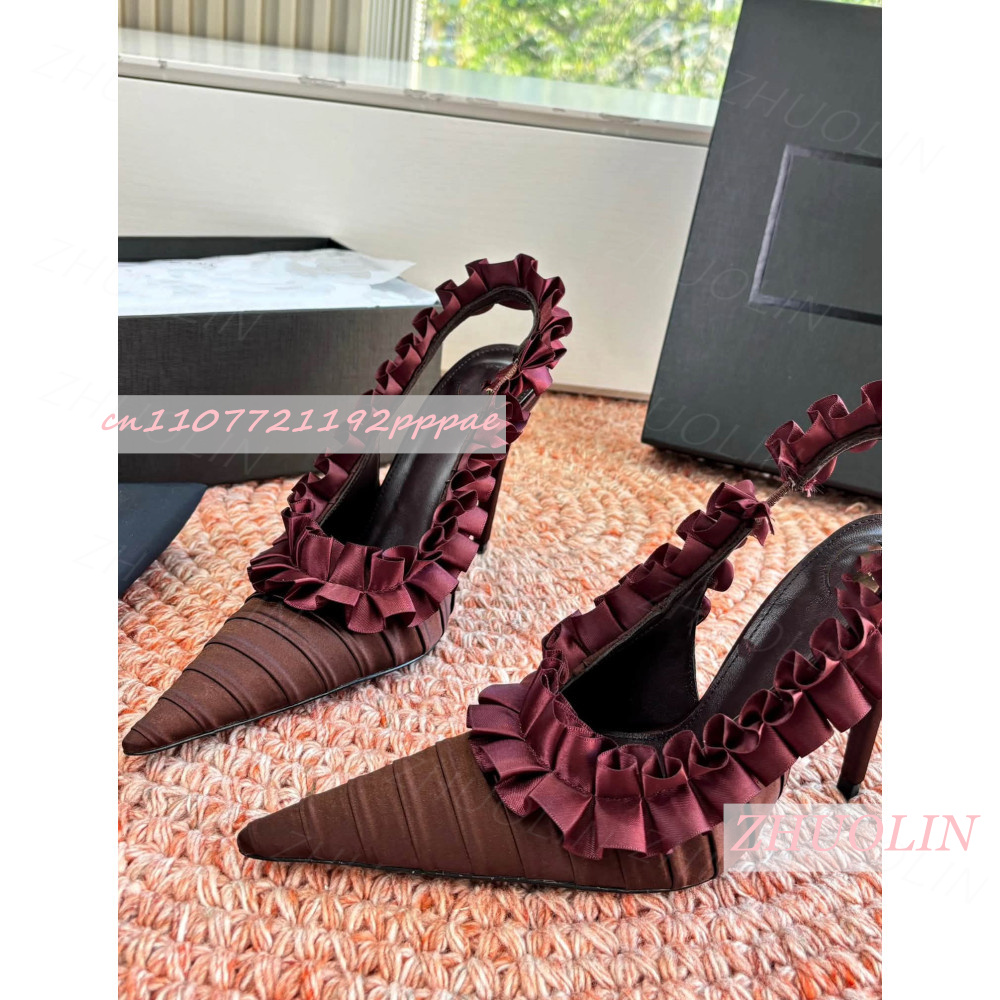 Slingback Heels Burgundy Pleat - Slingback Heel Formal review and price